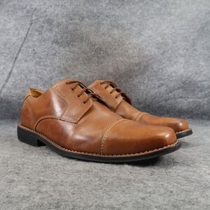 Sandro Moscoloni Shoes Mens 11 Oxford Cap Toe Classic Leather Dress Formal Brown
